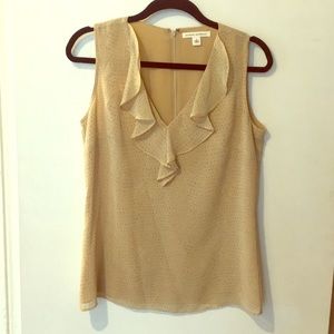 Banana Republic v neck ruffle sleeveless blouse